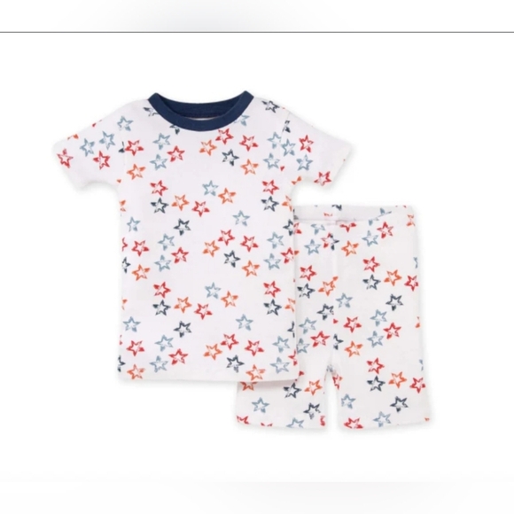 Burt's Bees Baby Other - Burt's Bees Baby Patriotic Star Pajamas 2 Piece Tee and Shorts Sz 12M NWT
